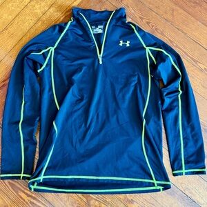 Under Armour Blue w/ Neon Green Trim Half-Zip